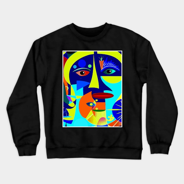 Alien Abstract Psychedelic Whimsical Print Crewneck Sweatshirt by posterbobs